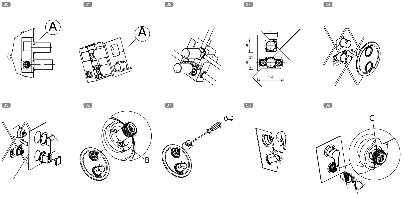 sapho MR67161 Thermostatic Exposed Mixer - MIXER