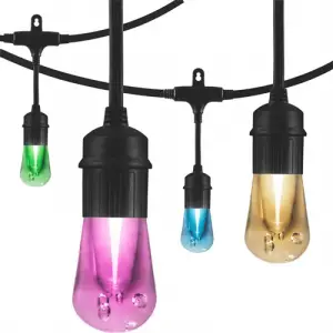 JASCO Vintaged LED Café Lights 24 Acrylic Bulbs, 48ft