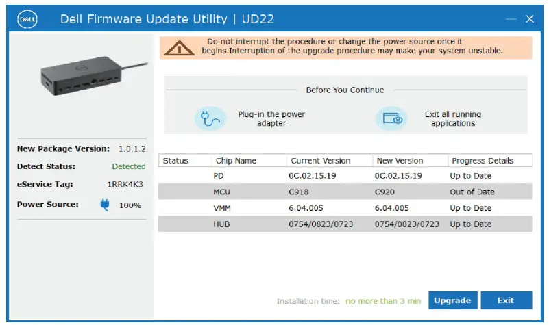 DELL UD22 Docking Station - dock firmware
