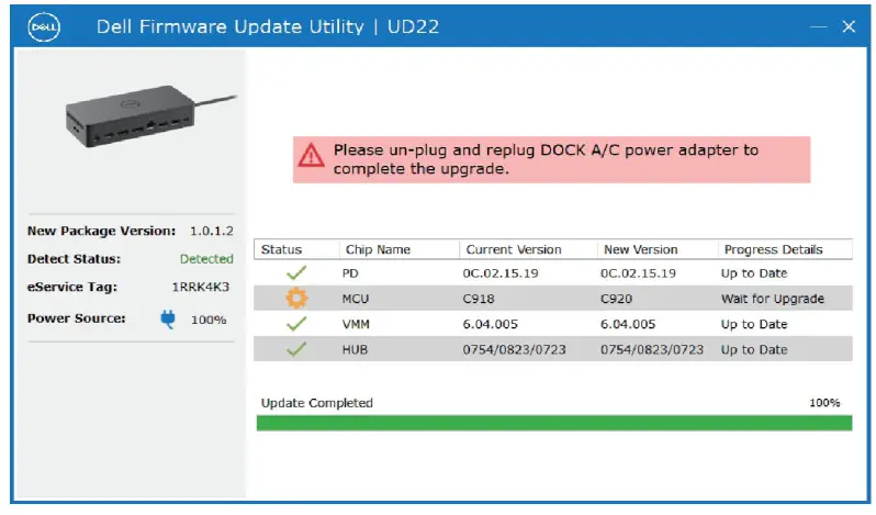DELL UD22 Docking Station - upgrade process