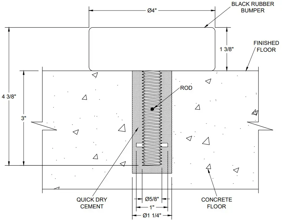 ABH H1803 Floor Mount Door Stop - Overview