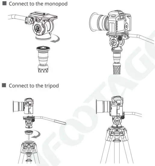 FIG 11 How to mount Komodo fluid head