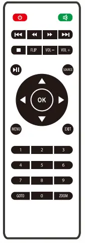 Jaycar AP4006 Portable LED Projector - remote