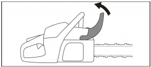 Pull the chain brake back off