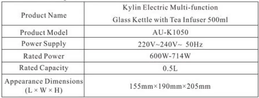 Kylin-AU-K1050-Glass-Kettle-with-Tea-Infuser-500ml-fig-1
