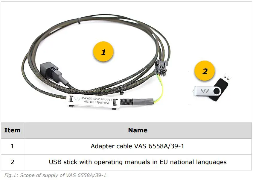 CAR-connect Adapter Cable VAS 6558A 39-1 User Manual - Figure 1