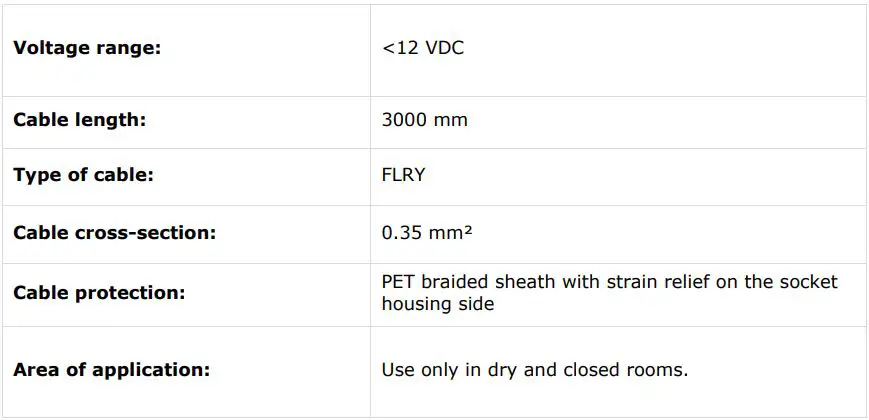 CAR-connect Adapter Cable VAS 6558A 39-1 User Manual - Technical specifications