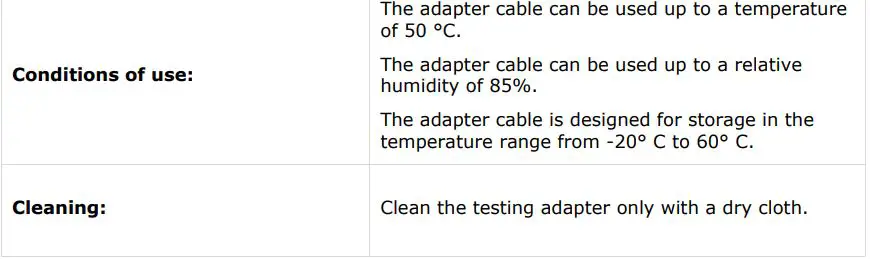 CAR-connect Adapter Cable VAS 6558A 39-1 User Manual - Technical specifications