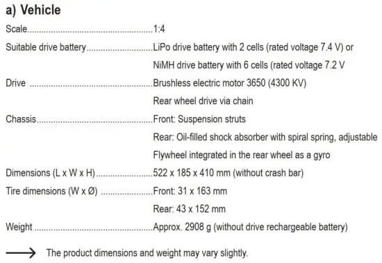 FIG 13 Technical data