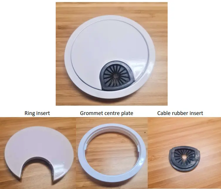 UpDown Desk Pair of Metal Cable Hole Desk Grommets - Figure 1
