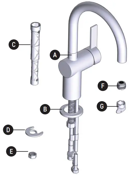 MOEN EB500E One Handle Bar Faucet - Parts List