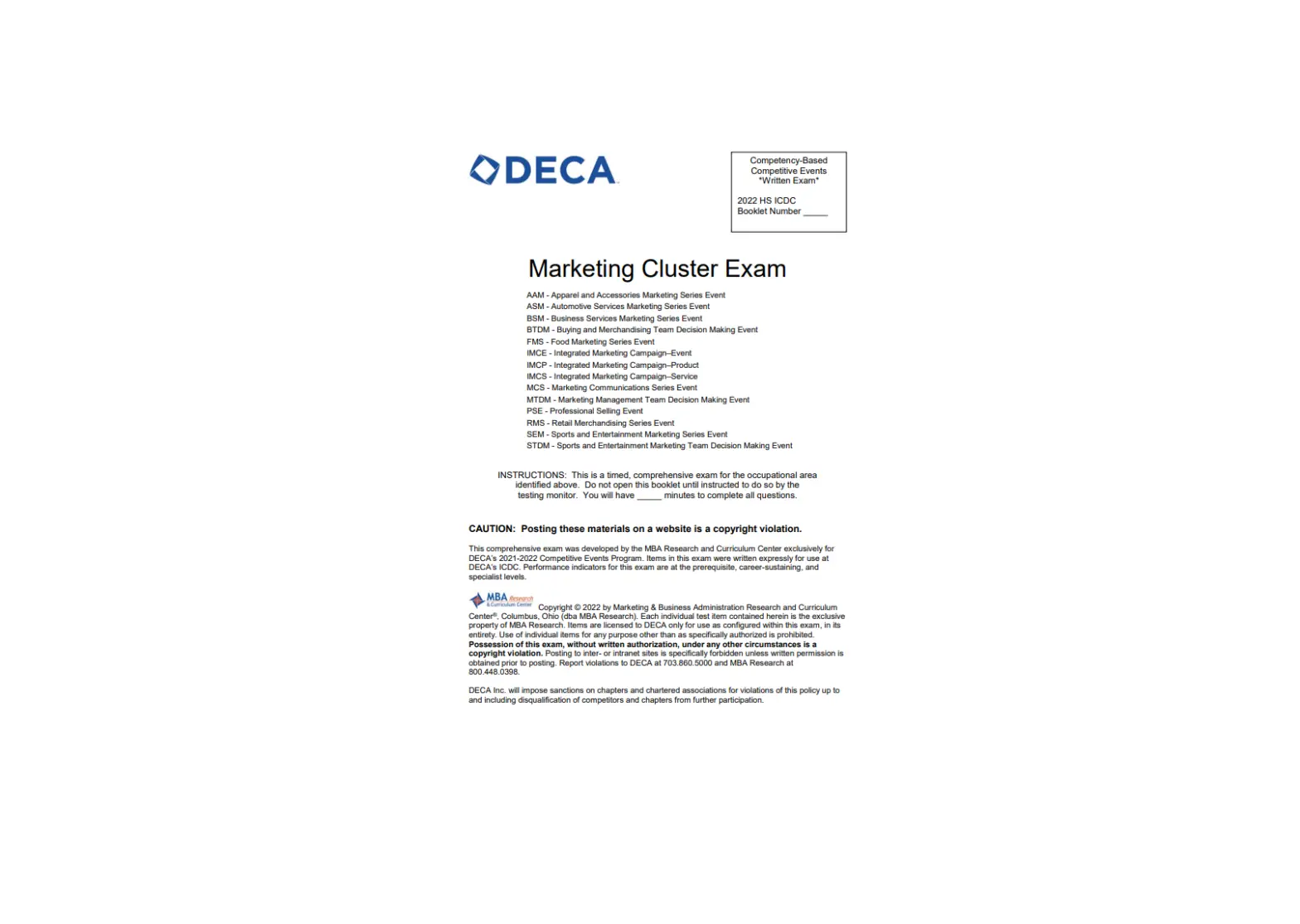 Deca Integrated Marketing Campaign Events Datasheet Deca Integrated Marketing Campaign Events Datasheet