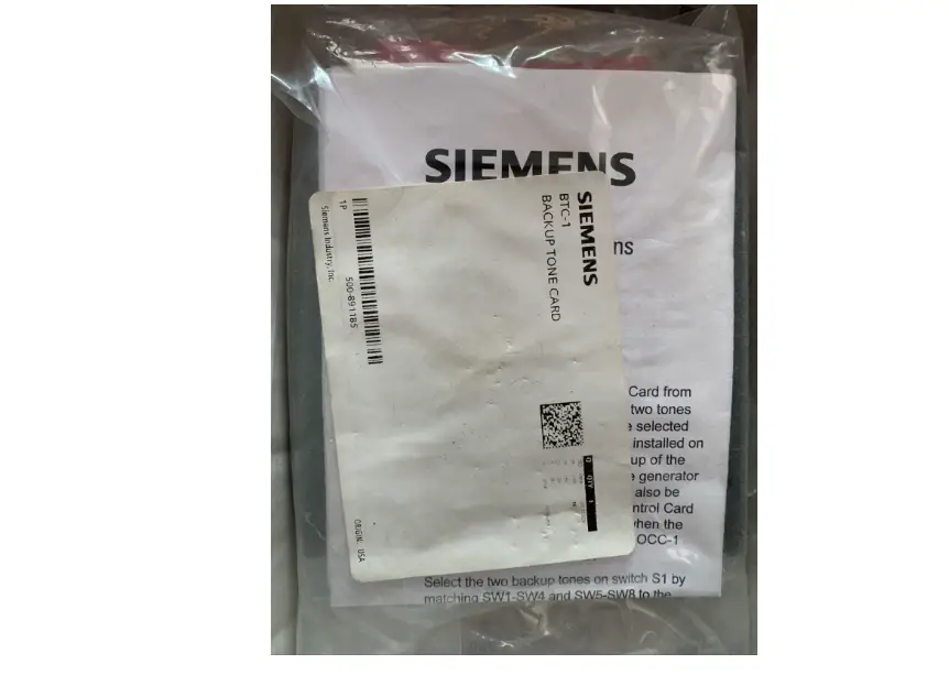 Siemens Btc-1 Backup Tone Card Instruction Manual