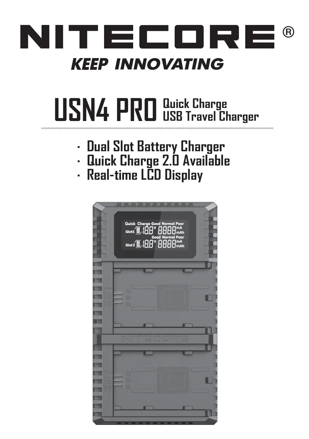 NITECORE USN4 Pro Dual Plot USB Digital Battery Charger Instruction Manual