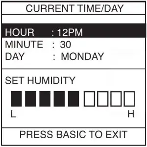 FIG 4 Set Day, Time & Desired Humidity