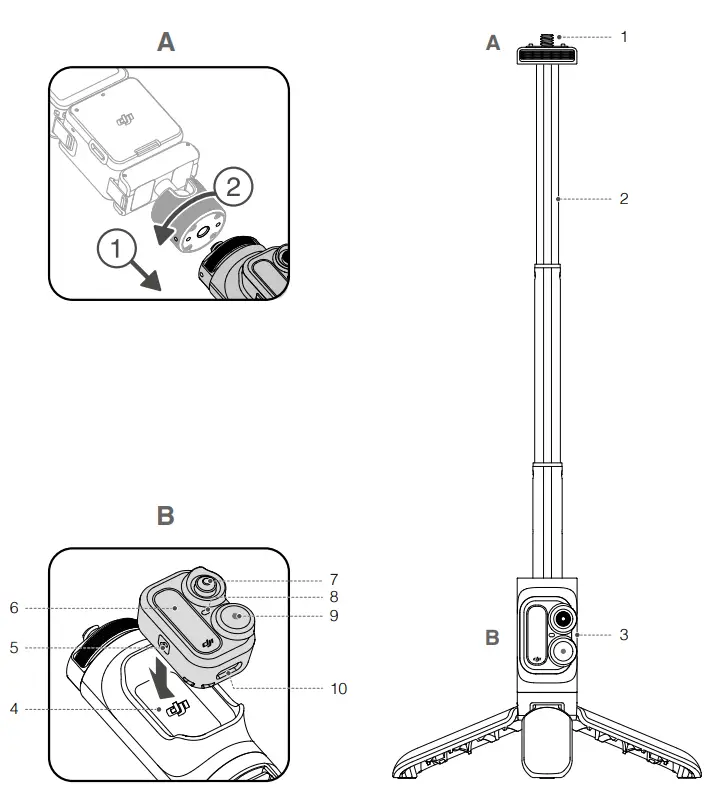 dji Action 2 Remote Control Extension Rod - overview