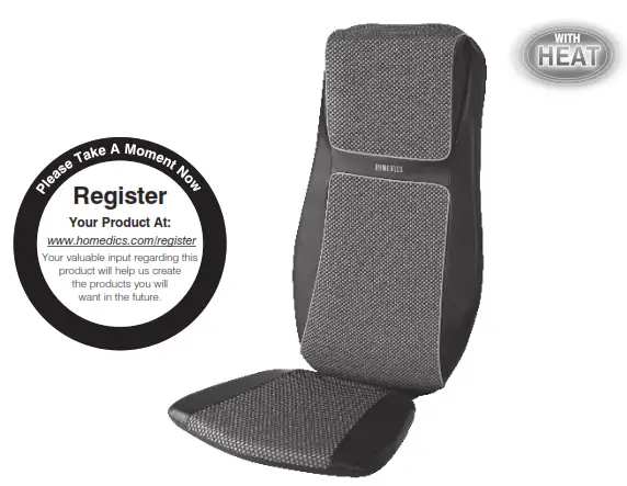 Homedics MCS-600H Deluxe Shiatsu Massaging Cushion Shoulder and Back Massage Mechanisms Instruction - massaging cushion