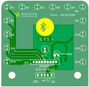 MiOYOOW DIY Soldering Project Speaker Kit -Front of PCB board