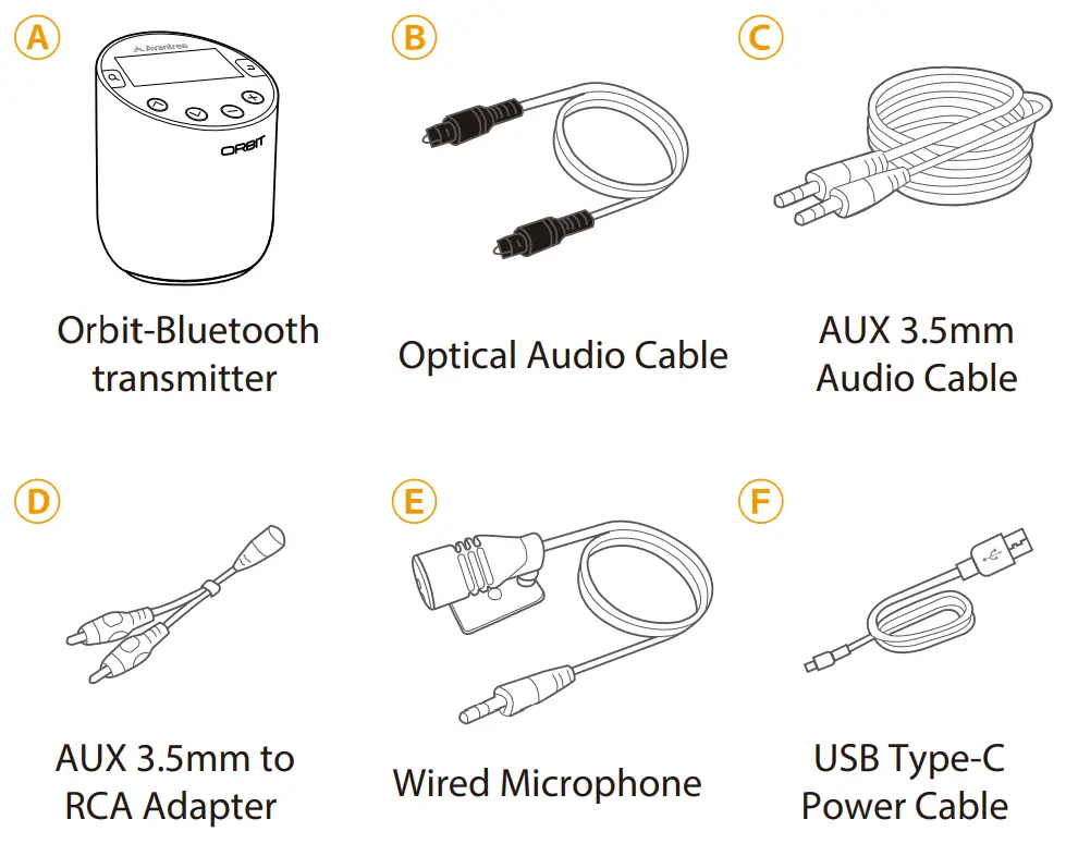 Avantree BTT 580 Orbit Wireless Transmitter for TV - Box Contents