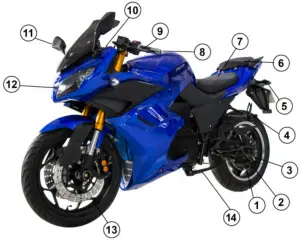 DAYMAK EM2 72V Electric Scooter - Part Diagrams
