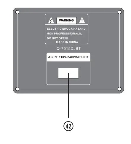 SUPERSONIC IQsound IQ 7515DJBT Professional Bluetooth Speaker - back PENEL