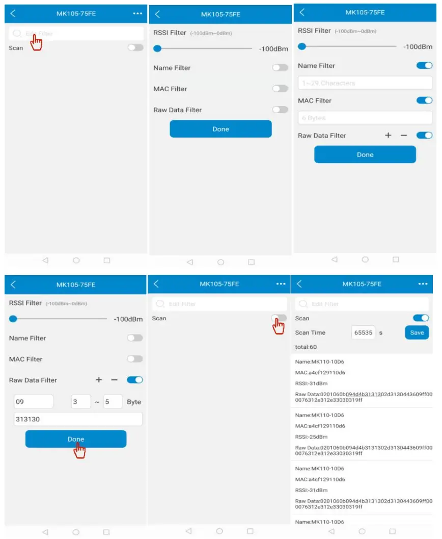 MOKO MK105 Bluetooth Gateway Plug - Filter Parameters