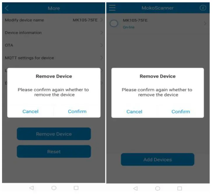 MOKO MK105 Bluetooth Gateway Plug - Remove Device