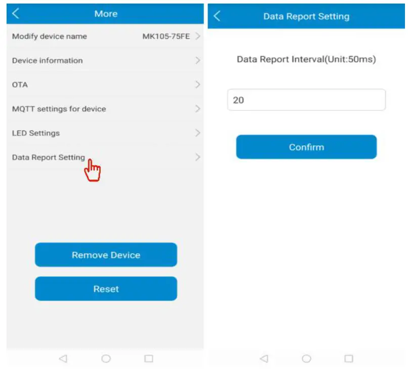 MOKO MK105 Bluetooth Gateway Plug - Reporting Setting