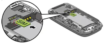 Carefully insert the new SIM card