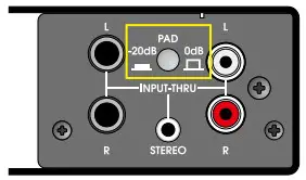 UNiKa PRO MMD Series Audio Interface Multi Media Direct Box - INPUT PAD ATTENUATION