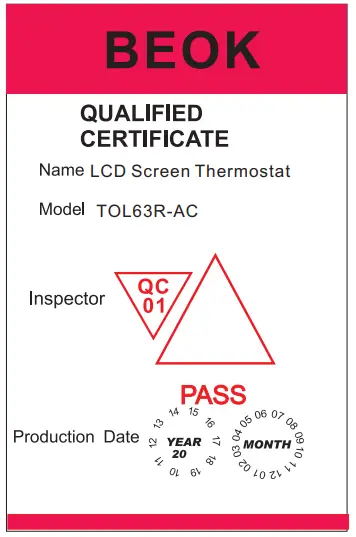 BEOK TOL63R LCD Screen RC Thermostat - icon 16