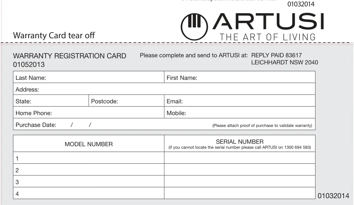 ARTUSI AMO31TK 31L Built-In Microwave Oven - WARRANTY
