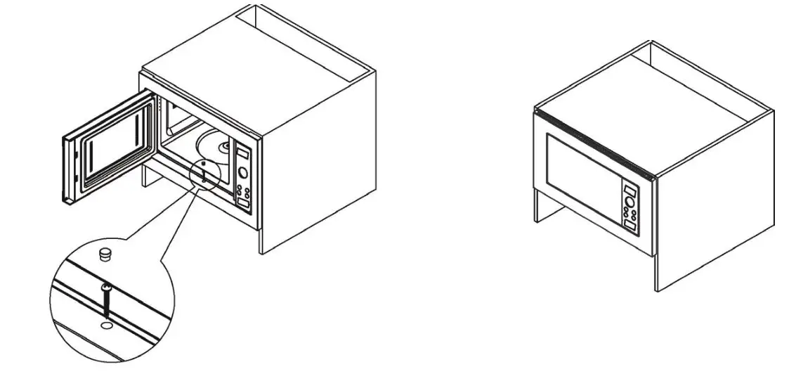 ARTUSI AMO31TK 31L Built-In Microwave Oven - on the top of microwave oven and beat it into the cabinet