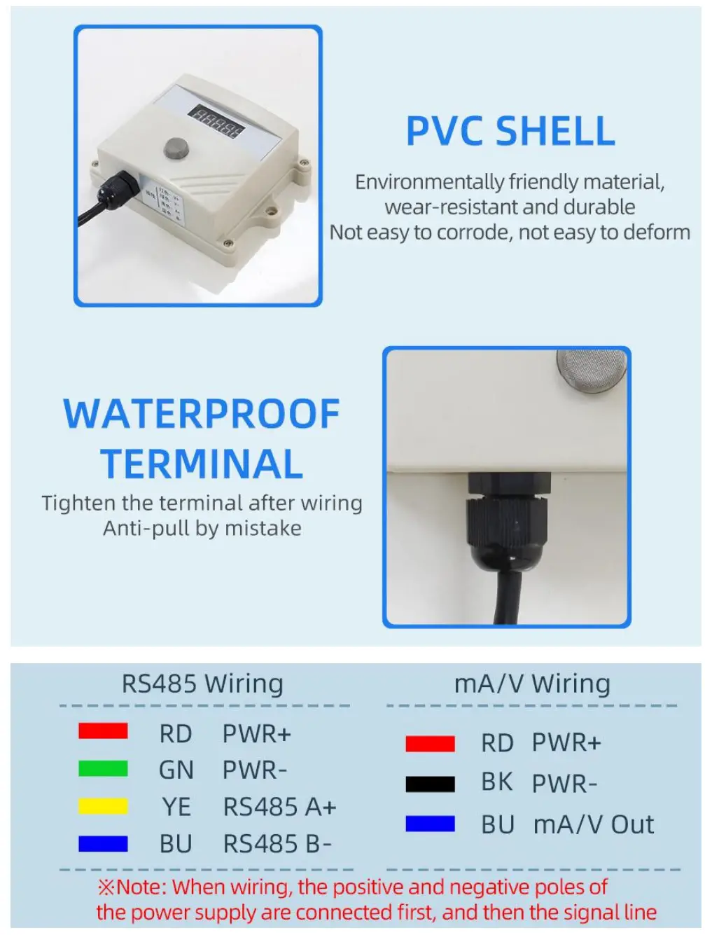 SONBEST SD2130M-NH3 4-20mA Ammonia Sensor with Display - How to wiring