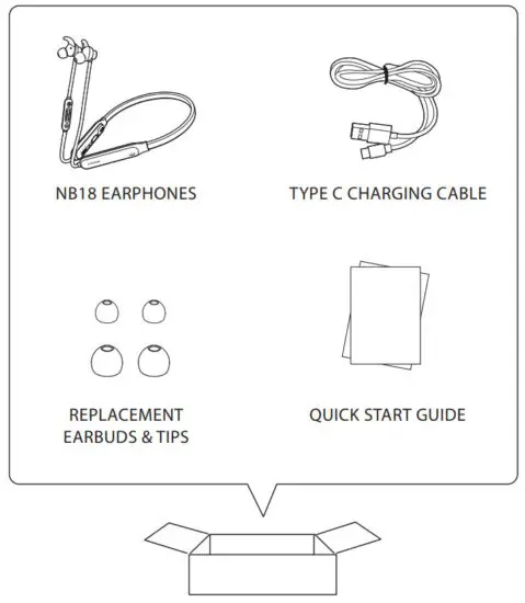 Avantree NB18 Wireless Neckband Earphones - Box Content