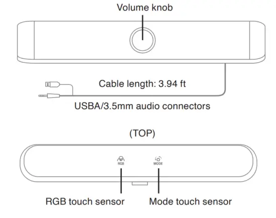 TILTED NATION TNPHASER RGB Desktop Soundbar - fig