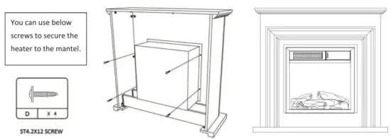 COSTWAY EP24789A 8 Electric Fireplace Insert Freestanding and Recessed Heater Log Flame Remote - figure 4