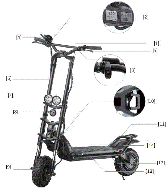 Kaabo-Wolf-Warrio-r11-Electric-Scooter-FIG-1