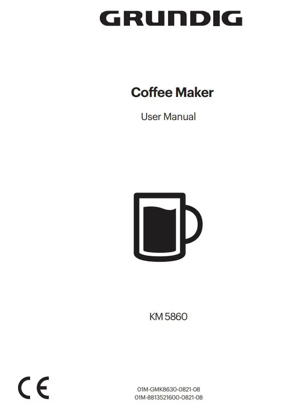 GRUNDIG KM 5860 Coffee Maker Machine User Manual