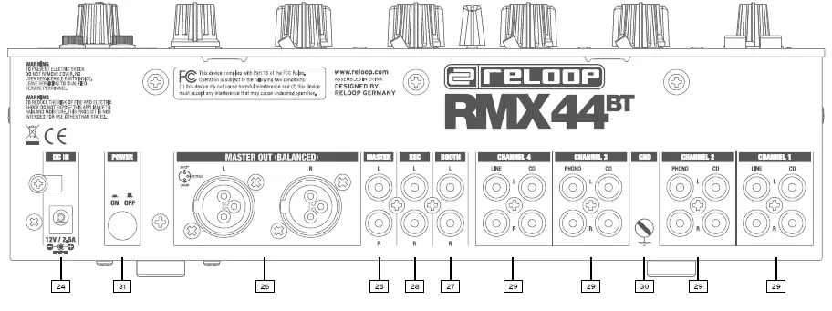 reloop RMX44 BT DJ Mixer fig 2