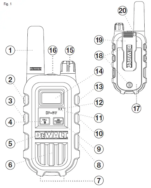 DEWALT DXFRS265 Two-Way Radio FIG 1
