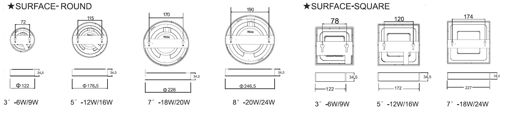 OptonicaLED LED Slim Downlight CCT Change Color FIG 5