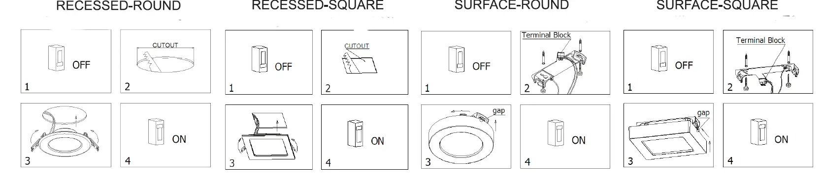 OptonicaLED LED Slim Downlight CCT Change Color FIG 7