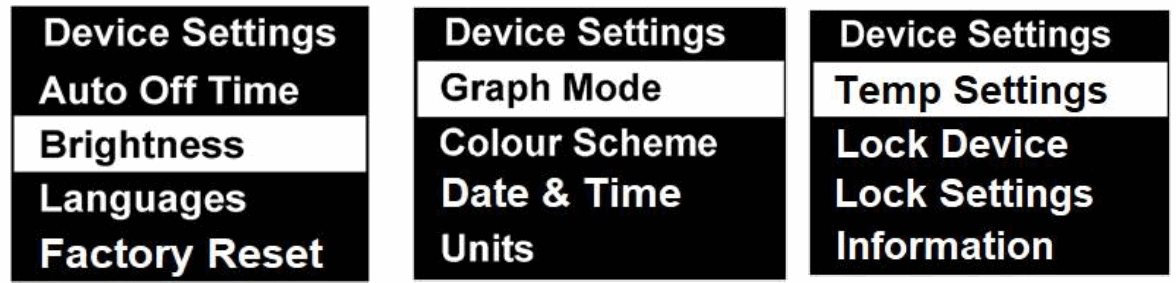 tpi Vib Meter 9085 Smart Vibration Analyzer - Device Settings