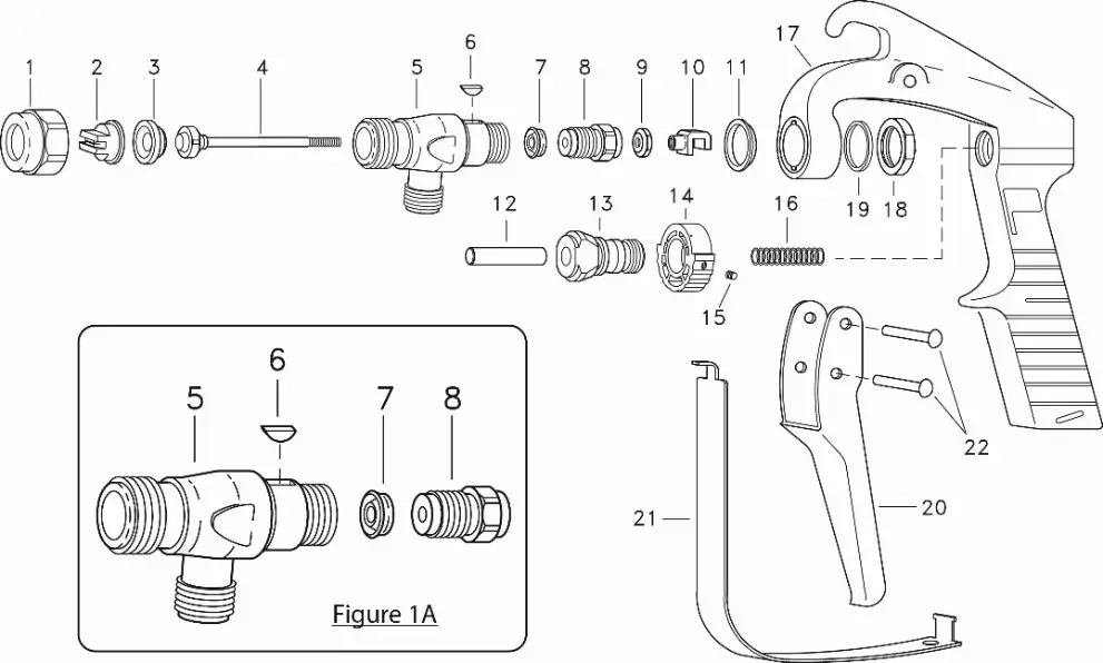 Spraying Systems Co AA27H Aluminum Handle Gunjet Spray Gun - ASSEMBLY PROCEDURE 1