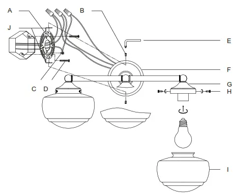 Hunter 19460 Saddle Creek 3 Light Vanity - Saddle Creek