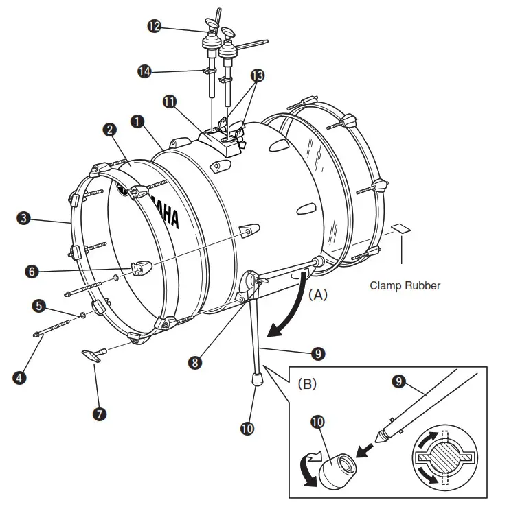YAMAHA Drums User - Bass Drum Assembly