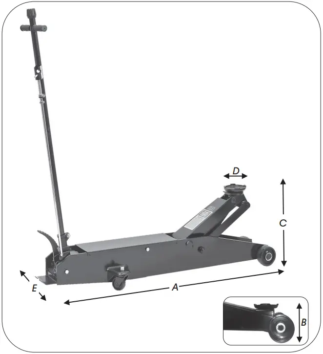 SIP INDUSTRIAL 03642 and 03647 5 Ton and 10 Ton Long Floor Jack - Fig 3