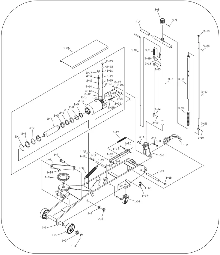SIP INDUSTRIAL 03642 and 03647 5 Ton and 10 Ton Long Floor Jack - Fig 5