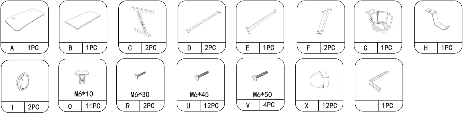 Tatahance W90734332 Z 7 24 Inch Z Shaped Rectangular Black MDF Computer Desk with PC Holder - Fig 1